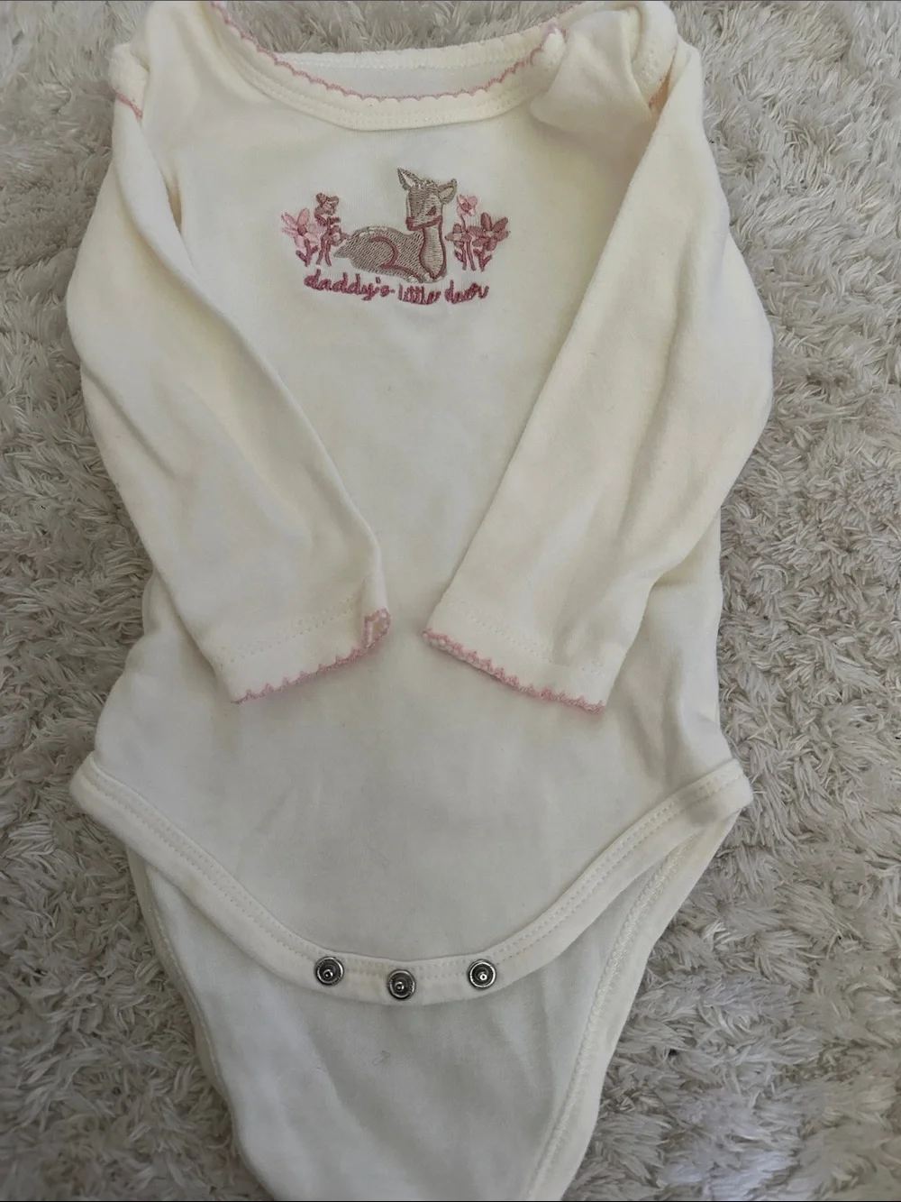 3 pack Long-Sleeve One-Piece Bodysuits - Pink & Cream